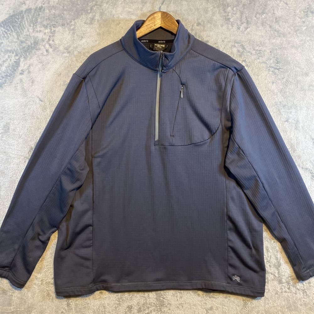 Solaris Men's 1/4 Zip Performance Pullover‎ 2XL Gray Waffle Knit  Gorpcore Golf